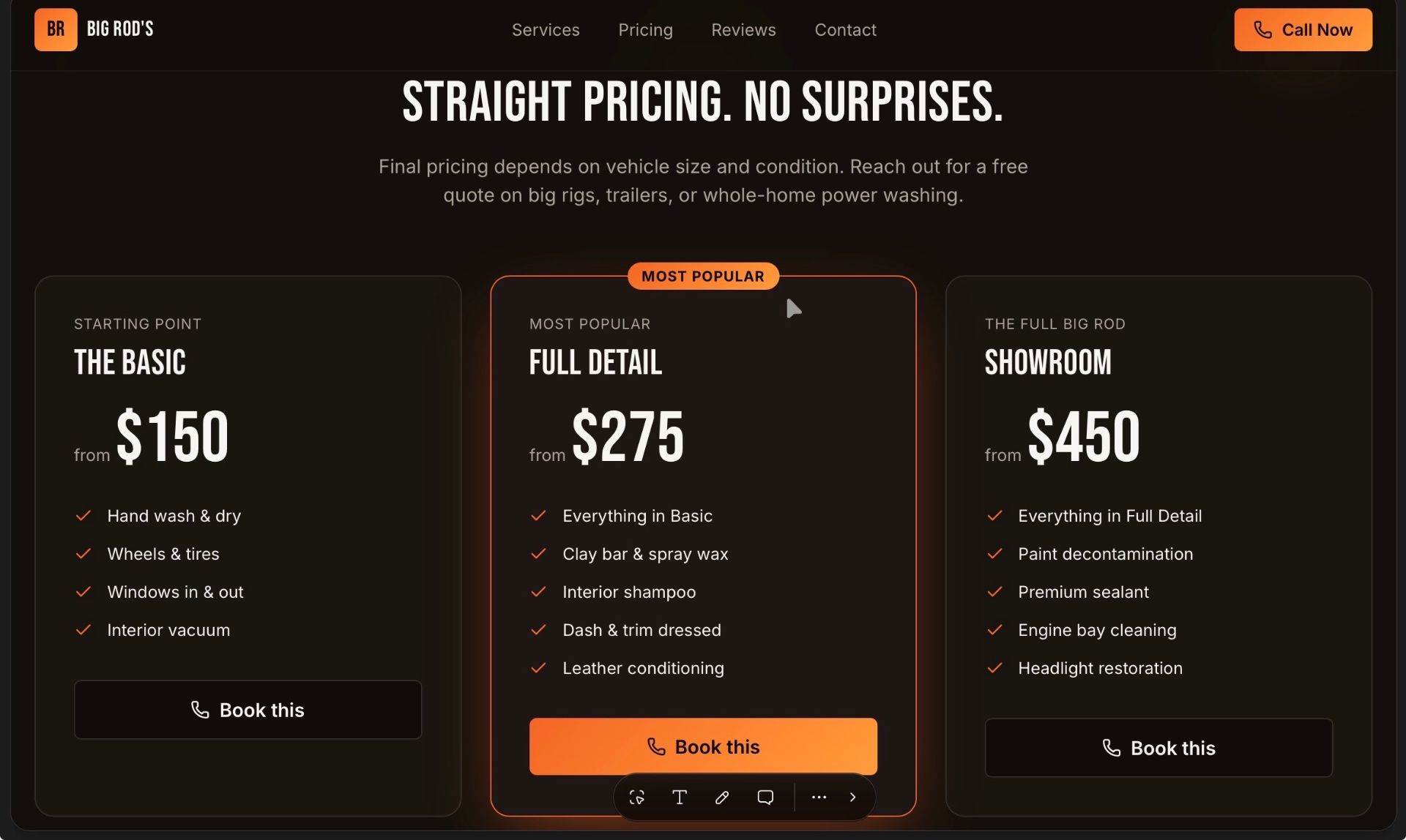 Straight pricing page